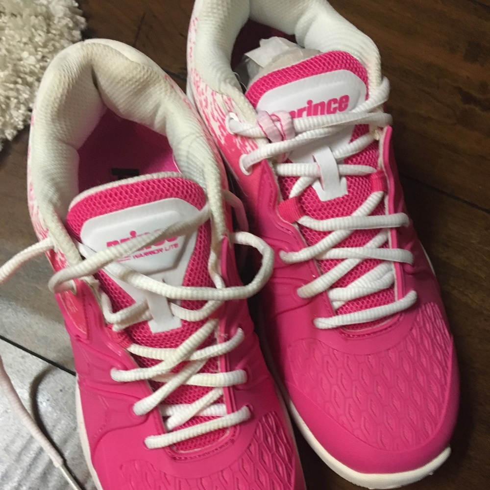 Prince hot pink tennis court shoes